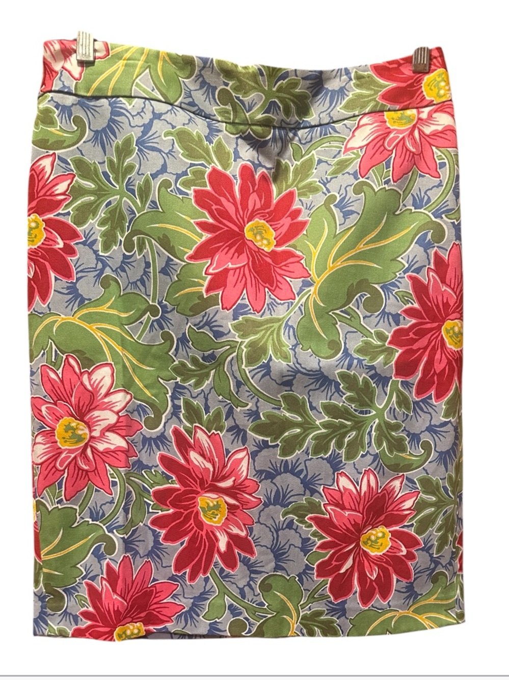 Talbots Floral Print Pencil Skirt in Pink and Green
